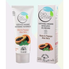 Organik Beyazlatıcı Diş Macunu Papatya Nane Aloe Vera 75 ML