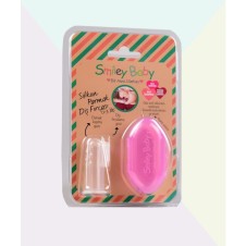 Smiley Baby Pembe Saklama Kaplı Parmak Fırça