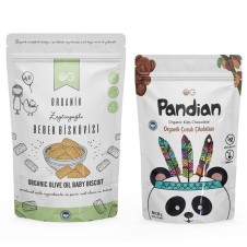 Organik Pandian Çocuk Çikolatası Ve Organik Bebek Bisküvisi Seti