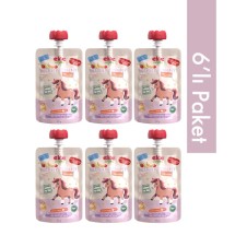 6’lı Berry Pony Organik Karışık Meyve Püresi 110 Gr (6 Adet)
