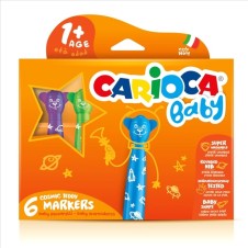 Carioca Teddy Jumbo Bebek Süper Yıkanabilir Keçeli Boya Kalemi 6'lı +1 Yaş